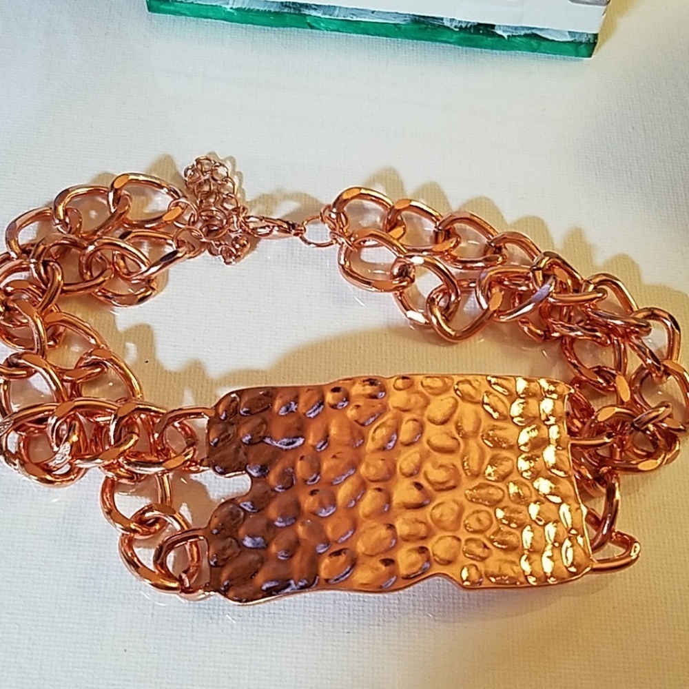 Copper Faux Chain Choker 12" + 3" extender